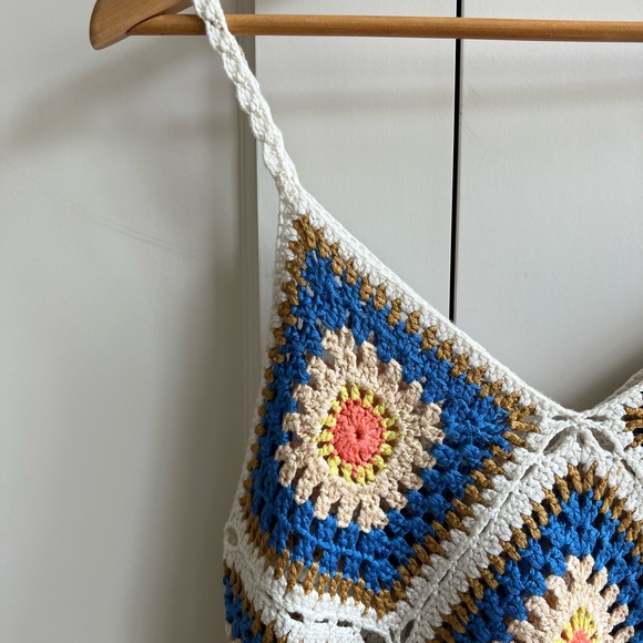 Lumiere Crochet Crop Tank Top, Size S, Multi-Colored - Picture 3 of 10